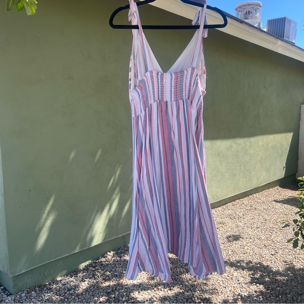 Rebellion Again - Striped Dress w/ Tie Straps Size: L - Picture 4 of 7